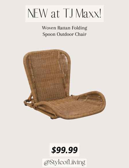 New at TJ Maxx! Woven rattan folding spoon outdoor chair, woven back and seat, folding spoon design outdoor use. Java antique brown. Would be so cute used at the beach!

#LTKhome #LTKSeasonal #LTKFestival
