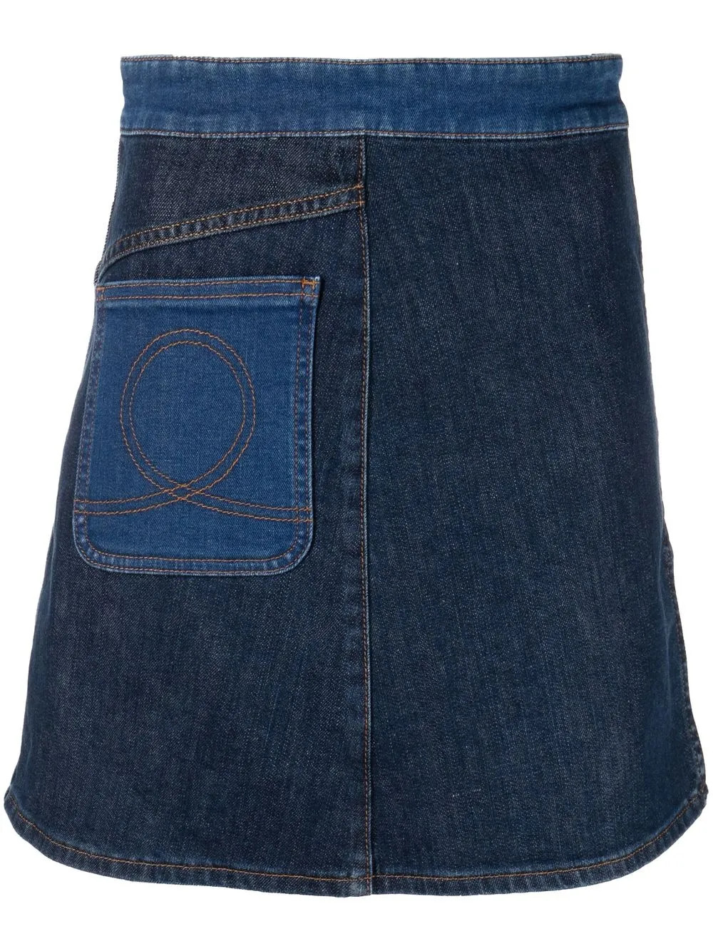 See By Chloé patchwork-detail Denim Skirt - Farfetch | Farfetch Global