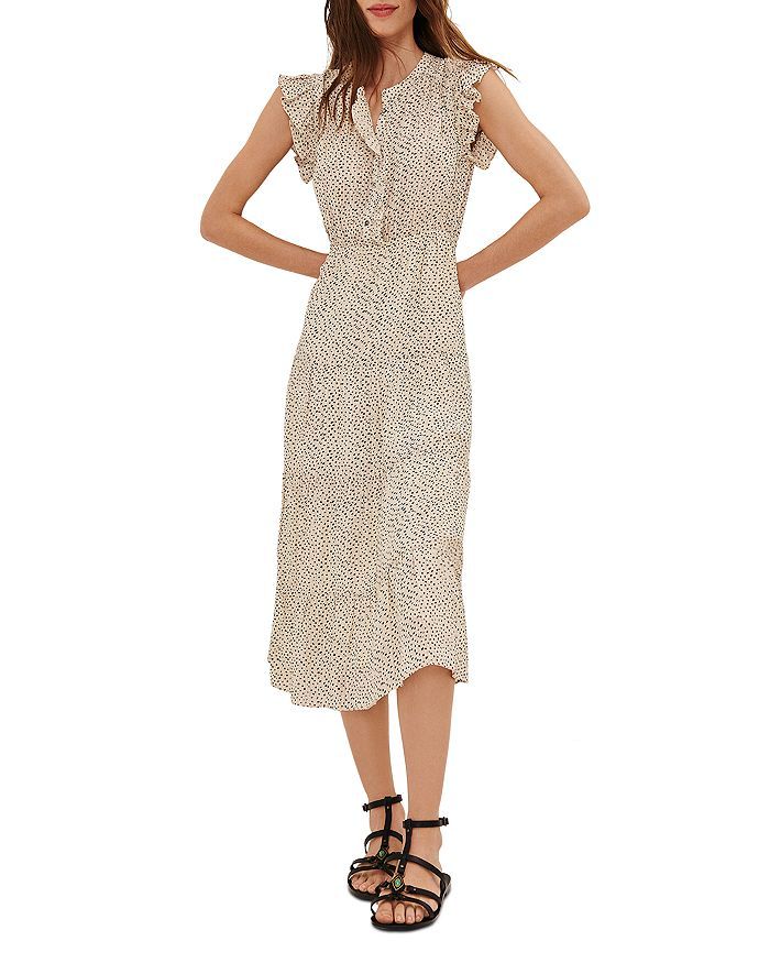 Alienore Dot Print Ruffled Midi Dress | Bloomingdale's (US)