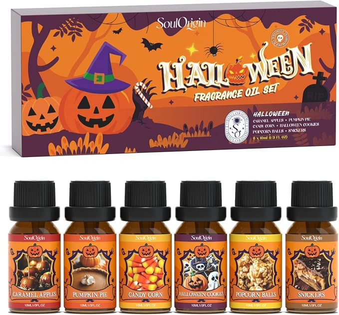 Halloween Fragrance Oils Set, Essential Oil for Diffuser, Diffuser Oil, Use for Soap Candle Makin... | Amazon (US)