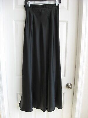 Vintage 1980's Long Black Satin A-line Maxi Skirt - Size 10 Tall - Davids Bridal | eBay US