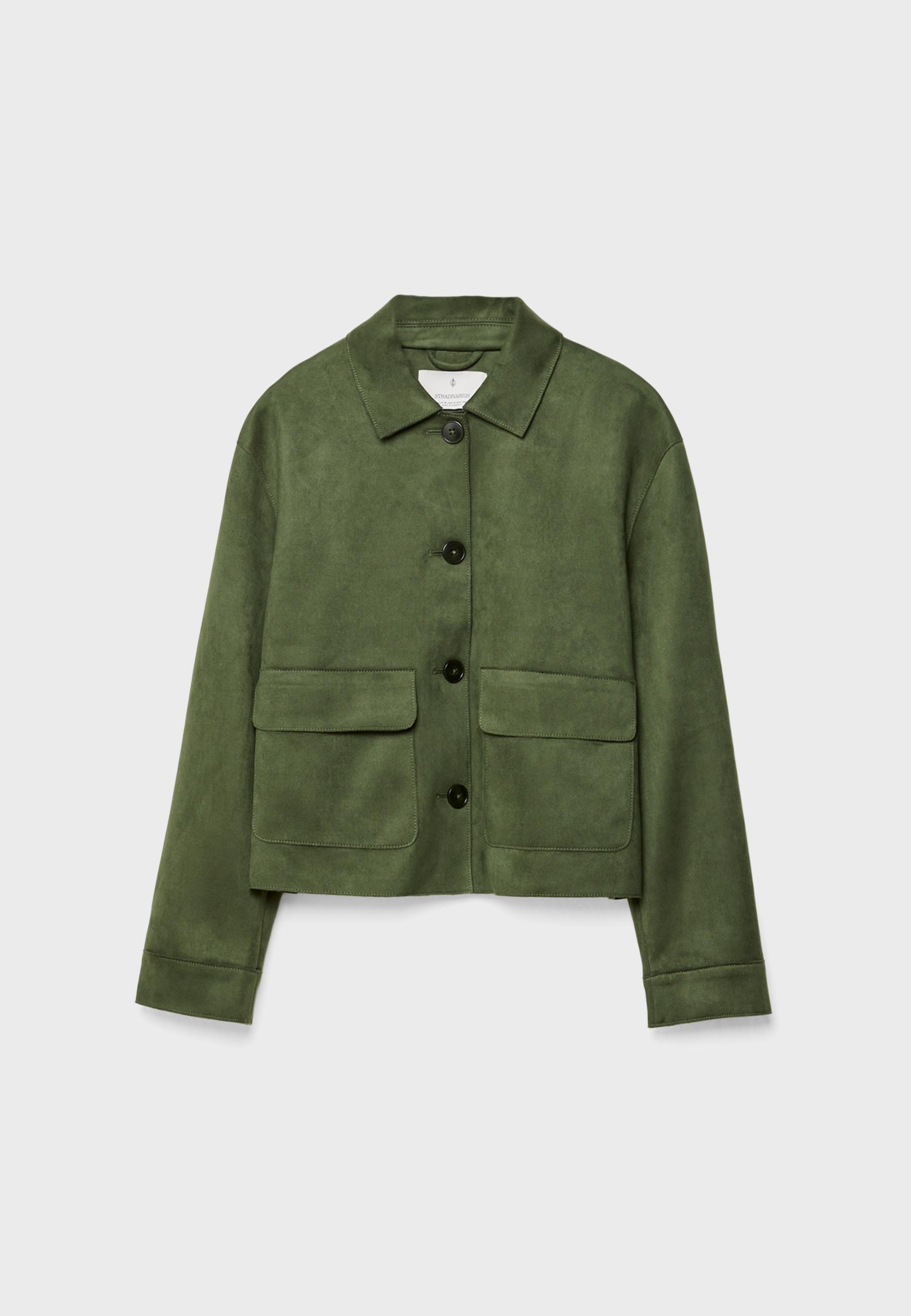 Faux suede jacket with pockets - Women's Stradimarket | Stradivarius United Kingdom | Stradivarius (UK)