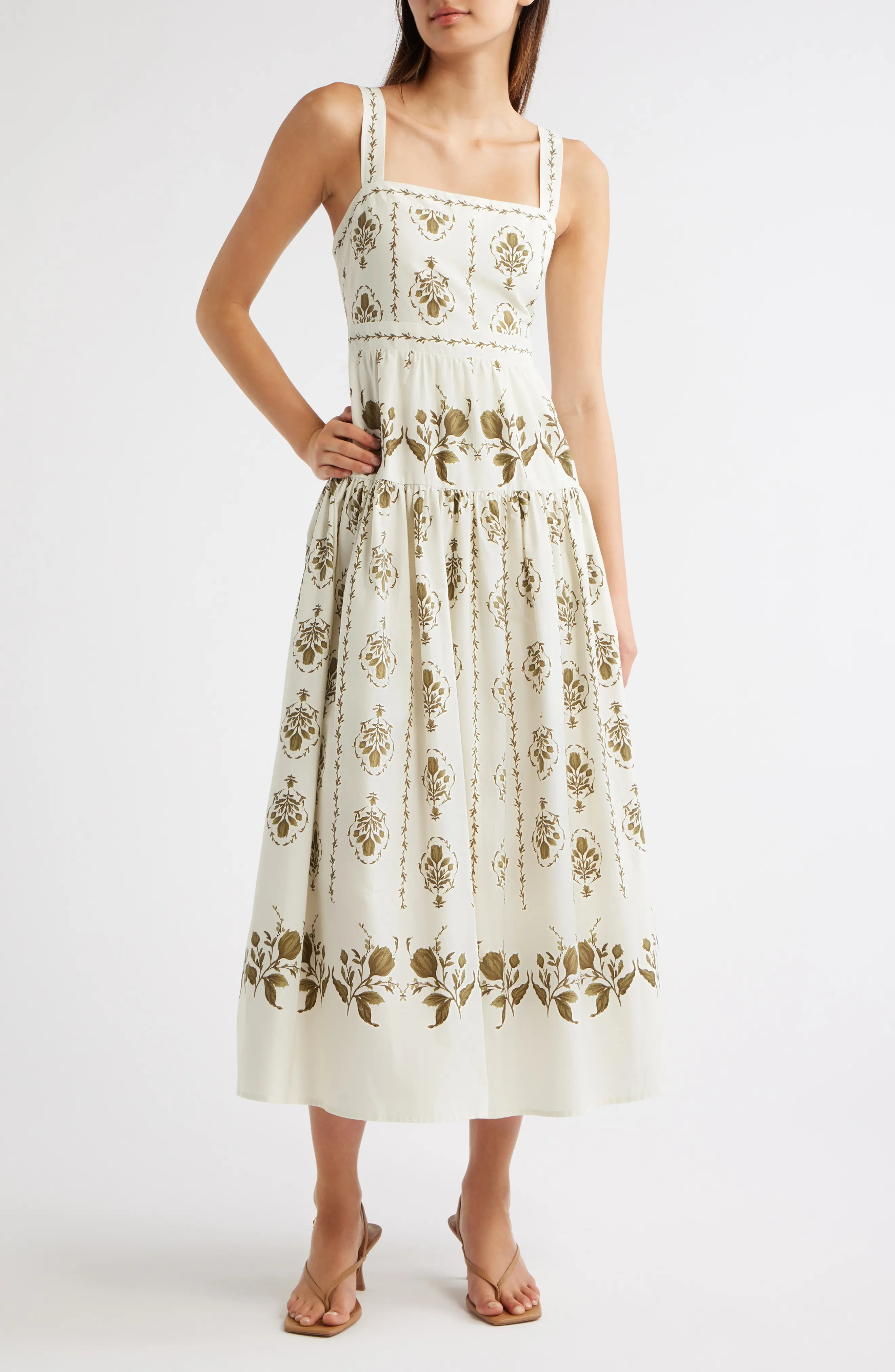 MOON RIVER Print Sleeveless Midi Dress (Women) | Nordstrom | Nordstrom