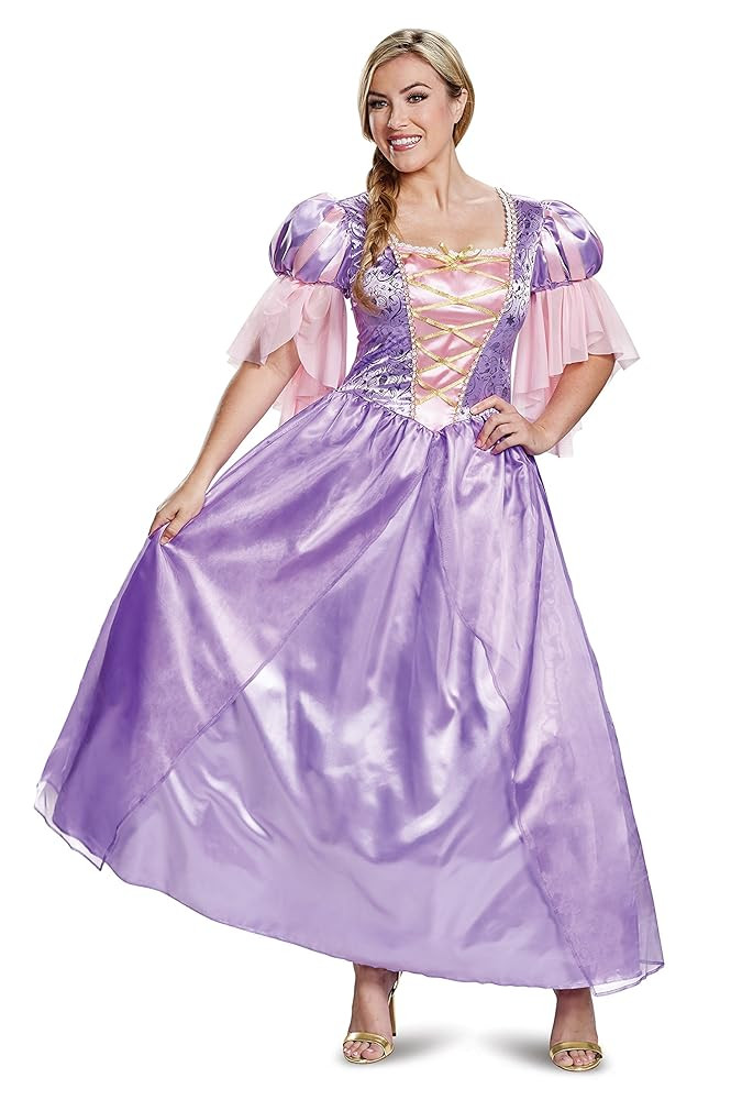 Disguise womens Rapunzel Costume, Official Disney Princess Rapunzel Deluxe Costume Dress | Amazon (US)