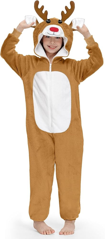 Christmas Kids One Piece Deer Jumpsuit 5-12 Years | Amazon (US)