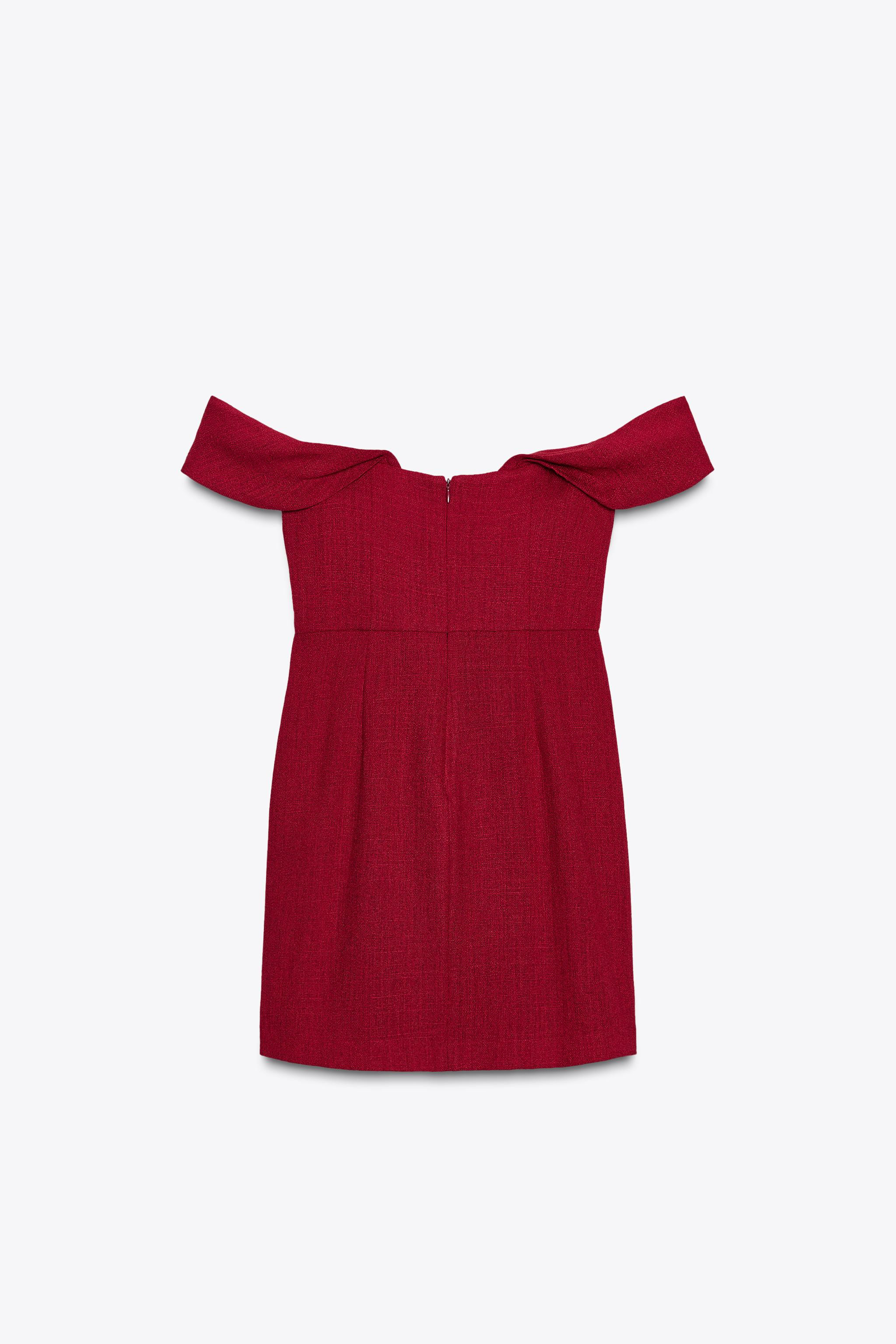 OFF-THE-SHOULDER DROP SLEEVE MINI DRESS | Zara US