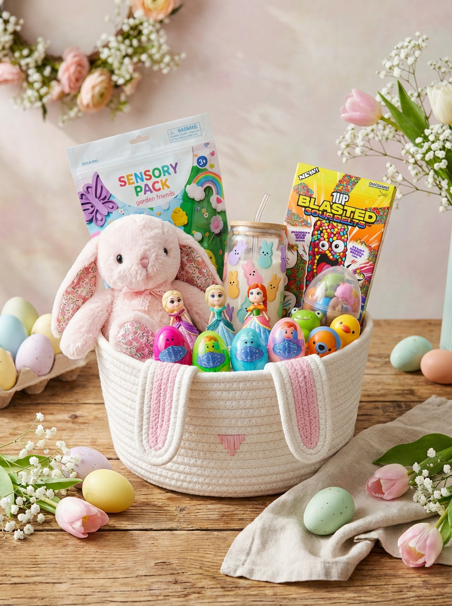 Easter basket magic 🐰🌸
Putting these together is one of my favorite traditions, mixing a little fun, a little sweet, and a few things they’ll actually use 🙌 @1UPCandy

From sensory toys to cute cups + treats, this is the perfect combo to keep it fun (without going overboard 😅)

Linked everything I used to build this basket 💕 

 #LTKmomlife #LTKSeasonal #LTKKids