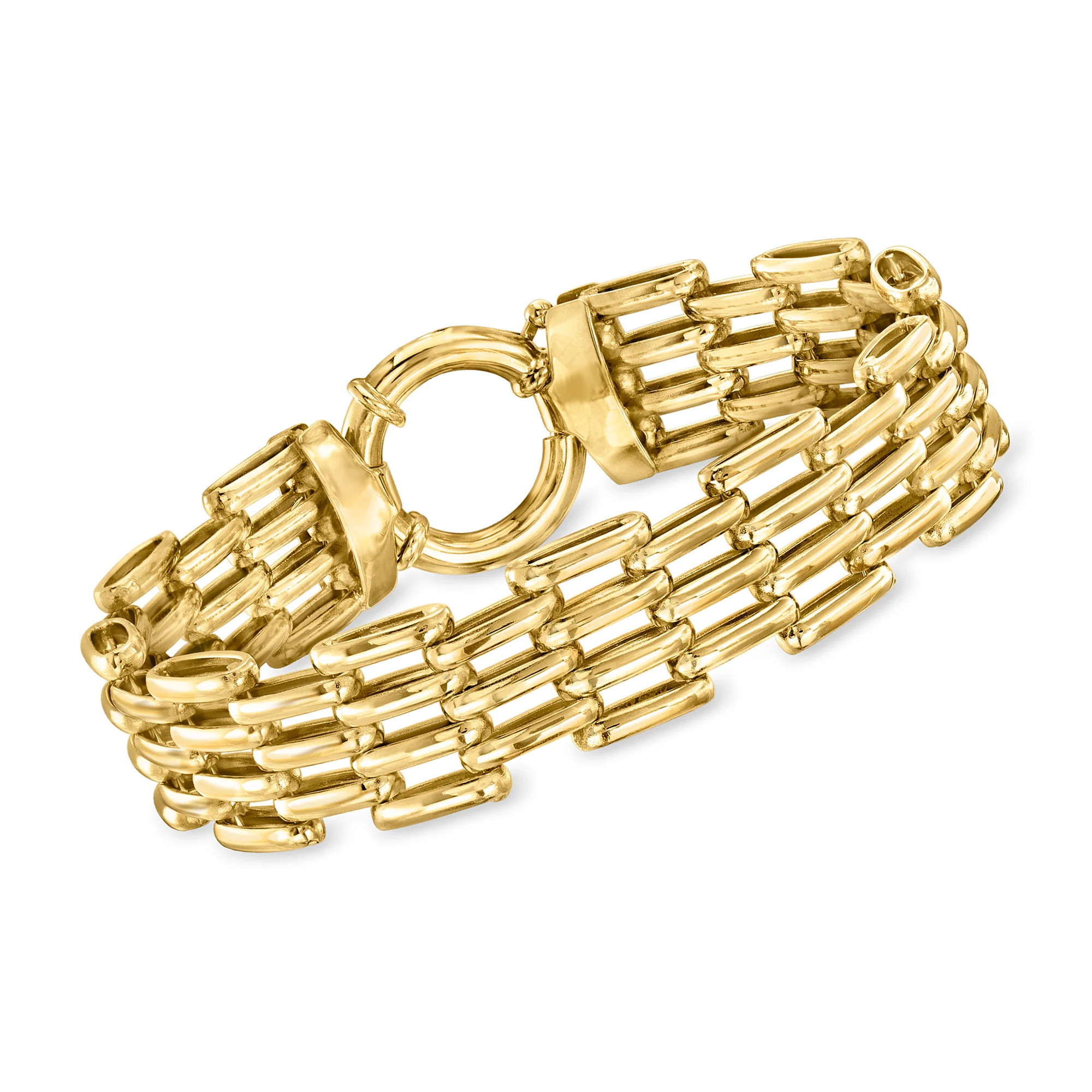 Ross-Simons 14kt Yellow Gold Panther-Link Bracelet | Shop Simon