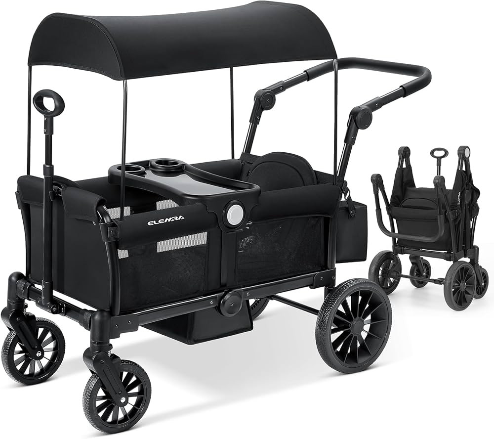ELEMARA Foldable Wagon Stroller, Stroller Wagon for 2 Kids, Premium All Terrain Wagon for Kids wi... | Amazon (US)