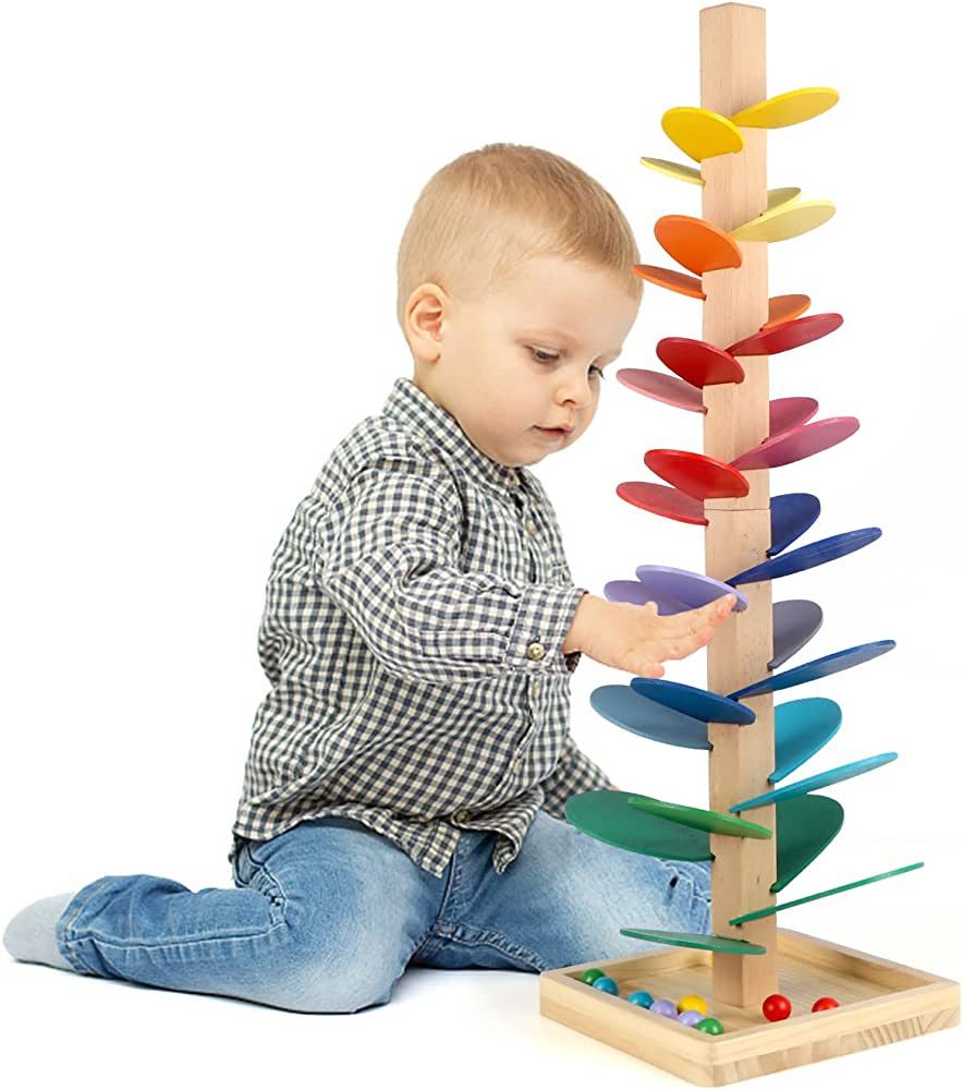 Vomocent Wooden Music Tree Toy for Kids, Marble Ball Run Track Game for Toddlers, Marble Tree Edu... | Amazon (US)