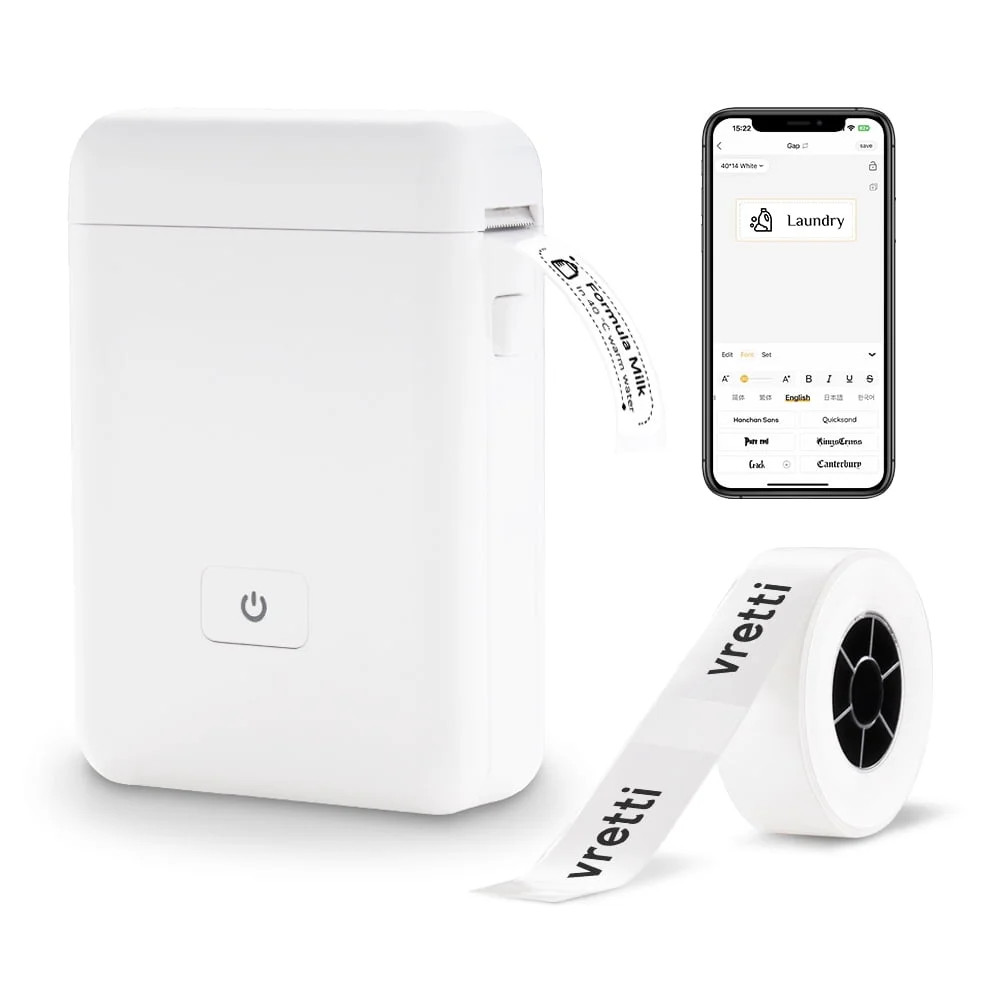 VRETTI HP2 Label Maker Machine with Tape, Portable Bluetooth Label Printer, Small Sticker Printin... | Walmart (US)