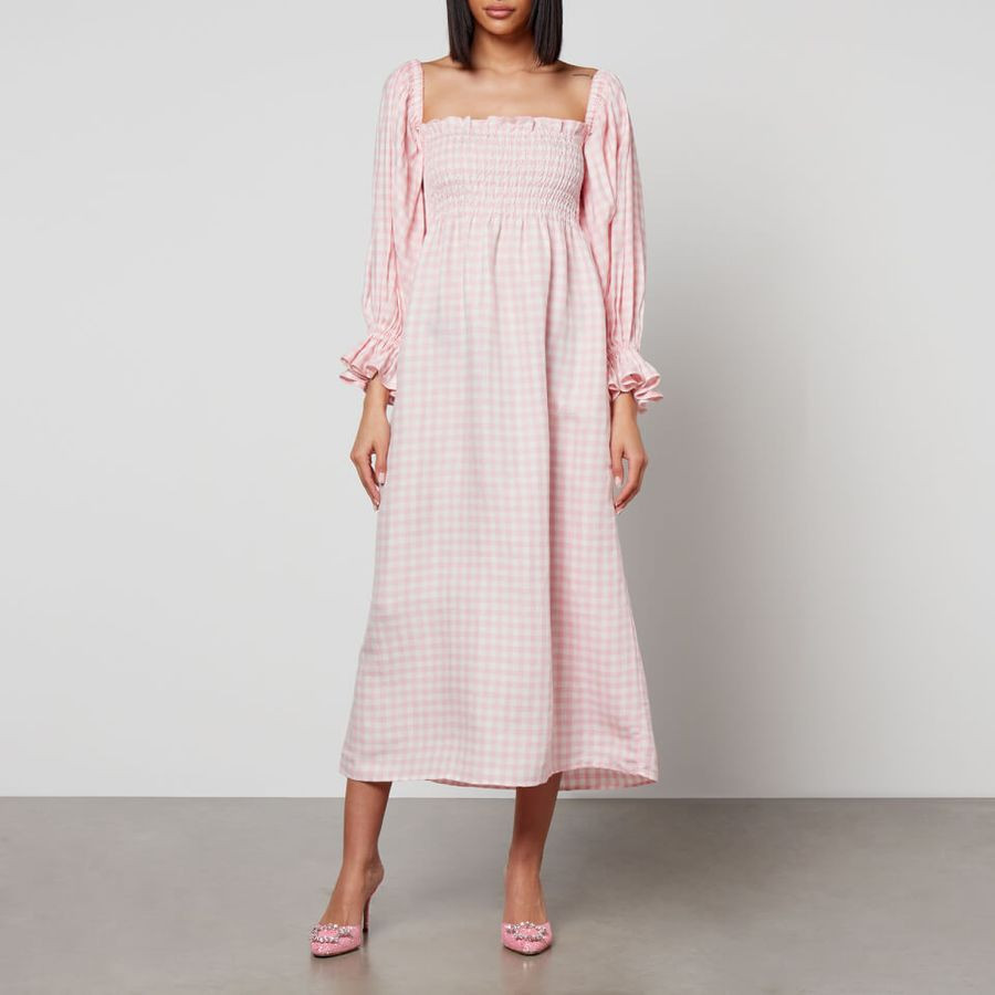 Sleeper Atlanta Gingham-Print Linen-Blend Dress | Coggles (Global)