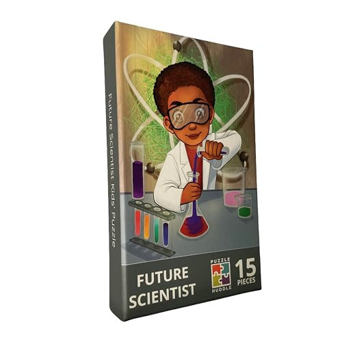 Puzzle Huddle, Future Scientist Boy Kids Jigsaw Puzzle, 9in x 12in, 15 Pieces, Age 3+, Cultural, Diversity, STEM, Preschool, Kindergarten, Black Boy Character Puzzle, African American Boy Puzzle | Amazon (US)