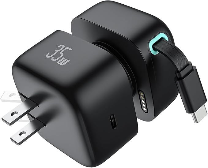 Retractable Wall Charger, 35W PD Fast Charger Block with Type C Retractable Cable (31.5 inch) and... | Amazon (US)