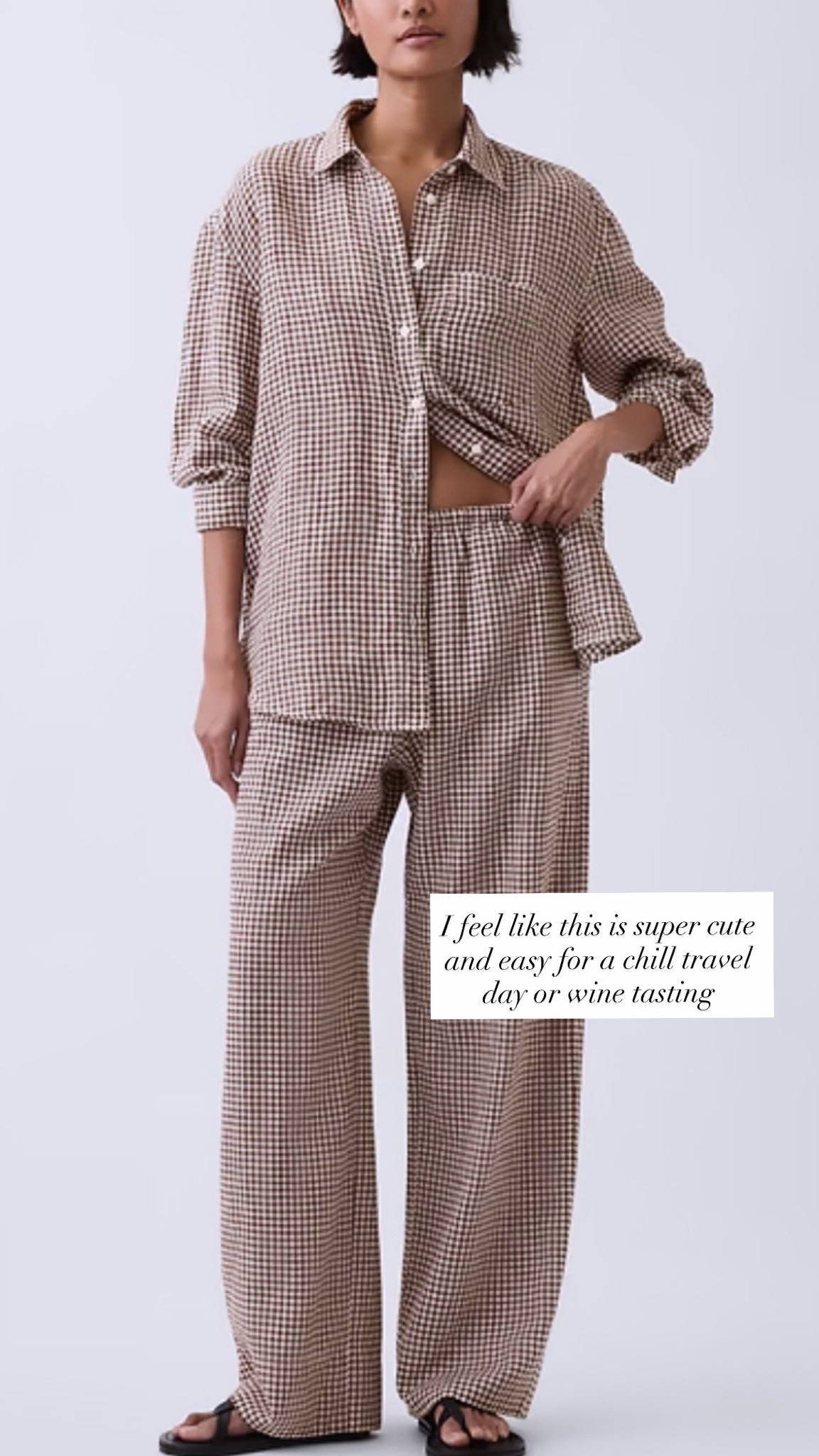 Gingham linen set.

#LTKSeasonal #LTKTravel