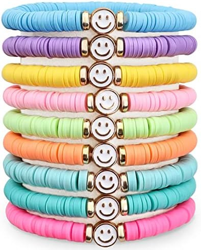Preppy Bracelets for Teen Girls - Stackable Boho Surfer Friendship Bracelets Set for Little Girls... | Amazon (US)