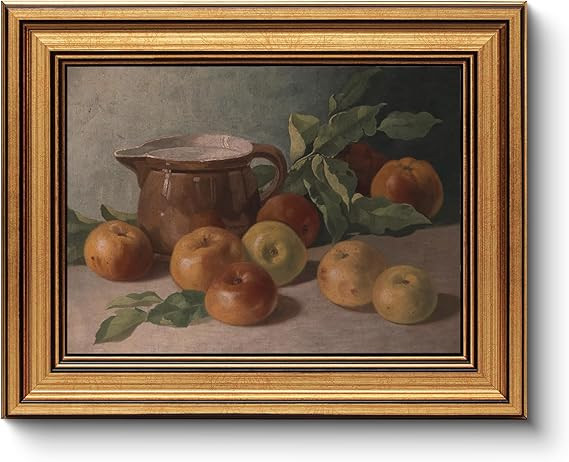 HUARCEY Gold Framed Vintage Wall Art for Living Room Harvest Apples Still Life Oil Painting Artwo... | Amazon (US)