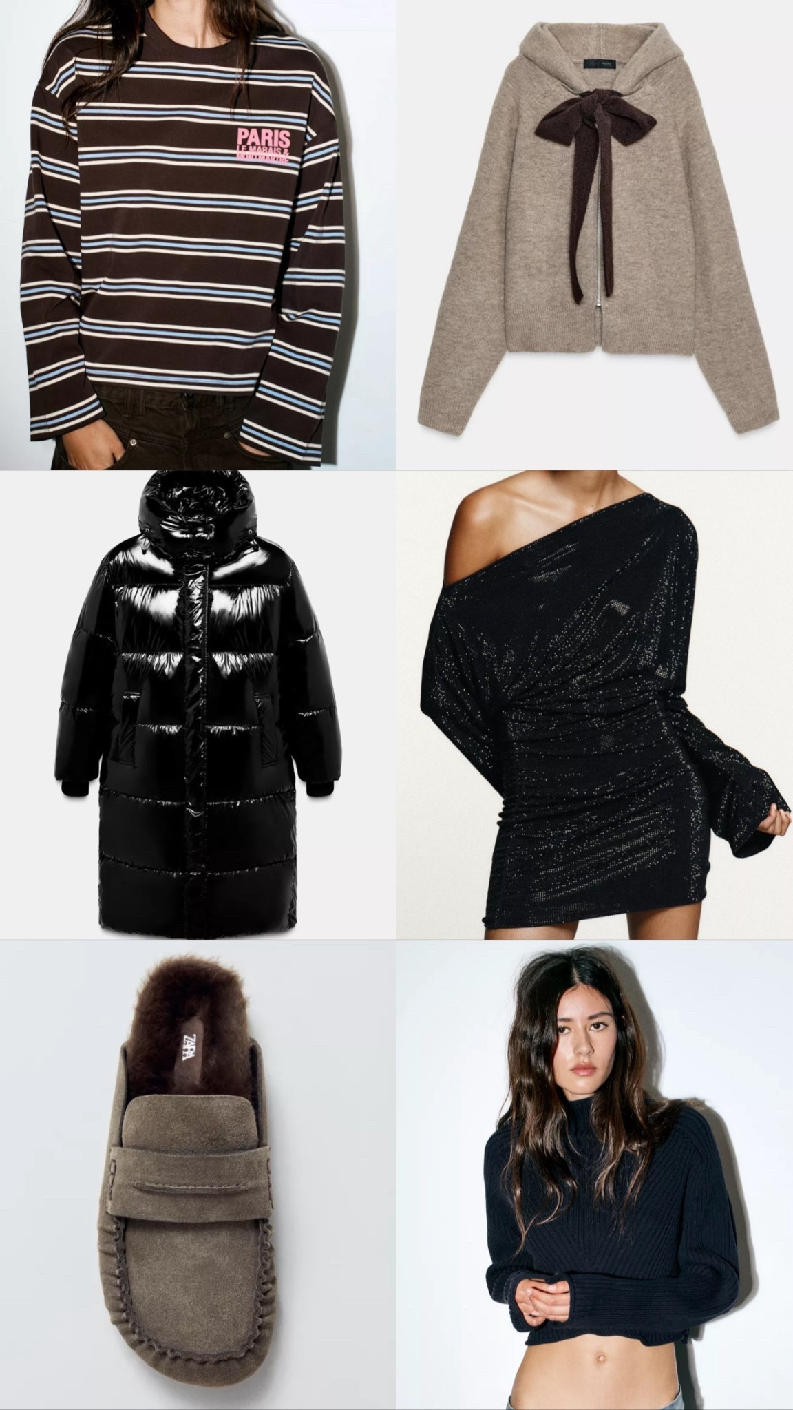 Zara. Zara new in. Long sleeved top. Striped top. Jumper. Zip up jumper. Hoodie. Long sleeve dress. Sequin dress. 
Mini dress. Long coat. Puffer coat. Winter jacket. Shoes. Jumper. Knitwear  

#LTKstyletip #LTKwinter #LTKuk