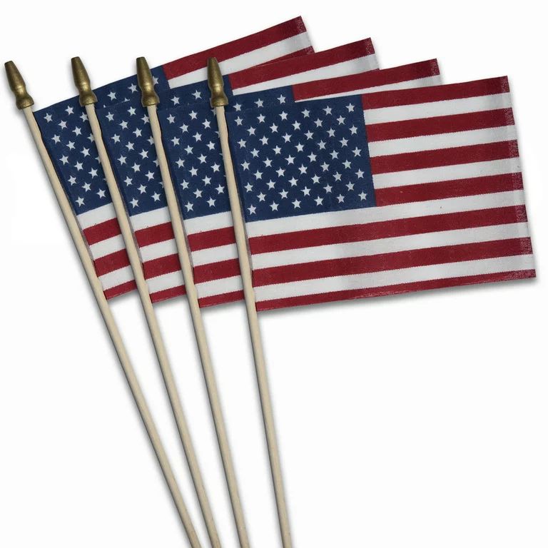 American Polycotton Stick Flag, 4" x 6" by Betsy Flags, 4-Pack - Walmart.com | Walmart (US)