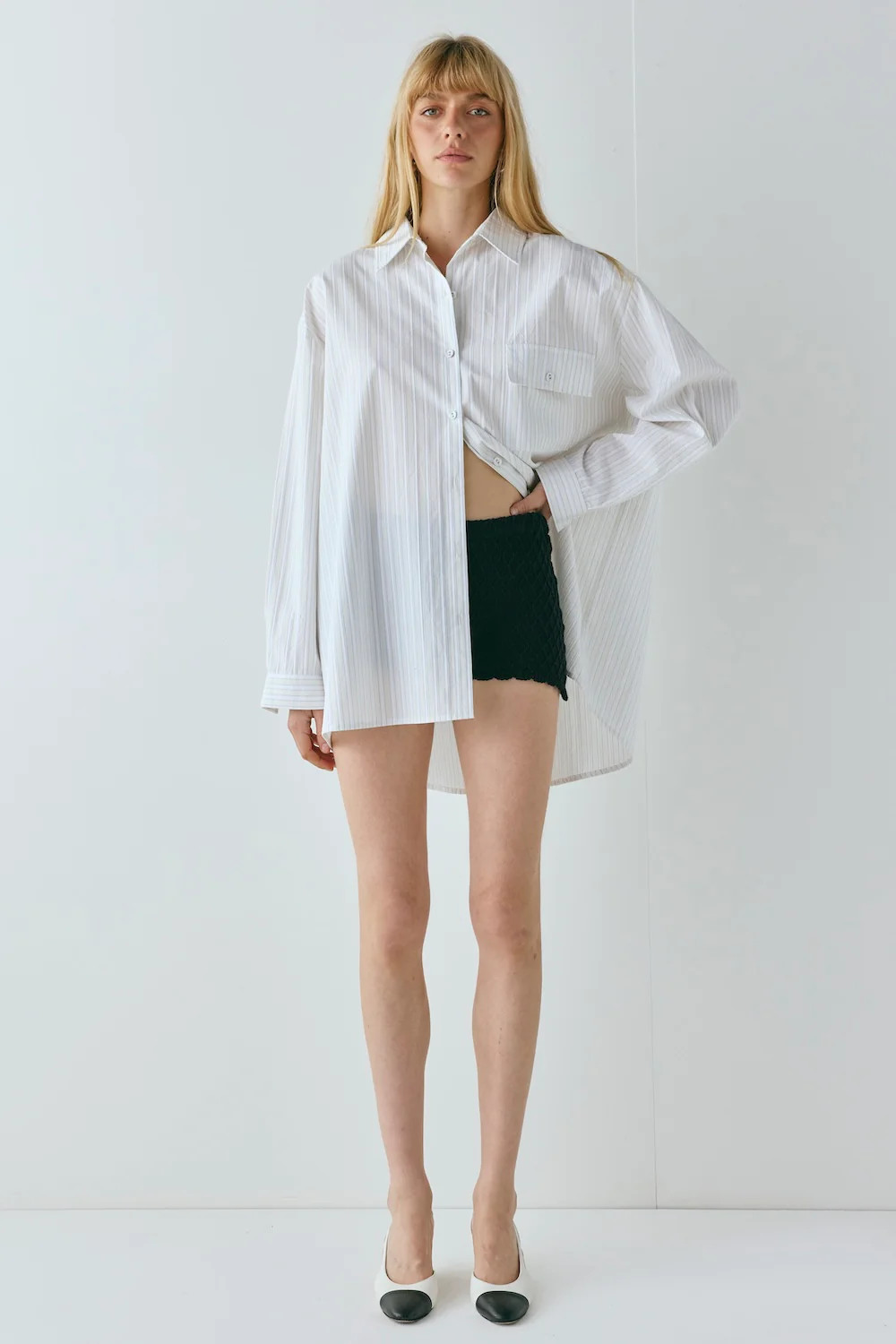 June Shirt Cream Stripe | VRG Grl