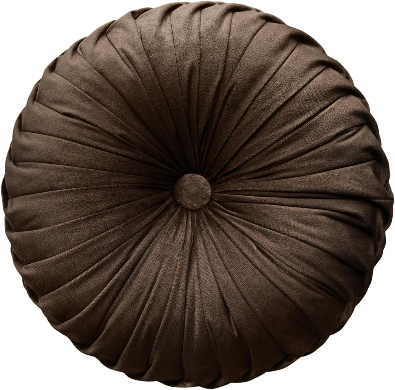 Teieas Round Throw Pillow Velvet Pleated Round Pillow Cushion | Amazon (US)