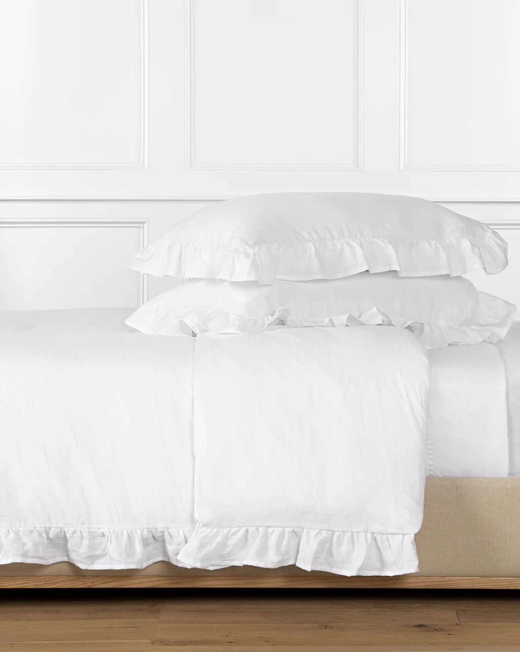 Ruffle White Linen Duvet Cover | McGee & Co.