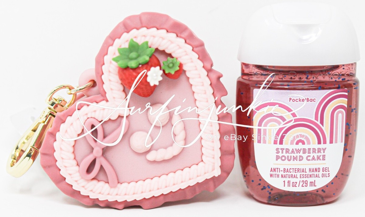 Bath & Body Works Pocketbac Hand Sanitizer Gel Holder Pink Heart Strawberry Cake | eBay US