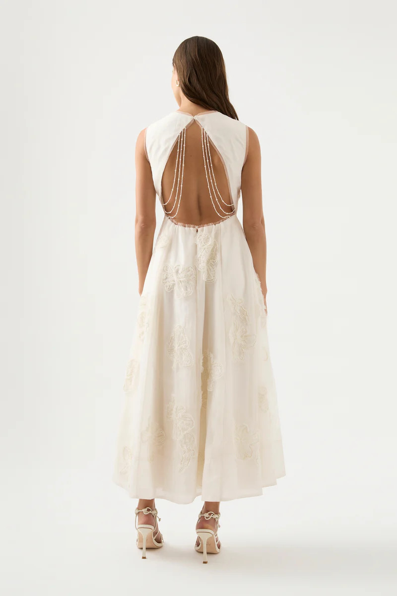 Vera Beaded Flower Midi Dress | aje. (Australia)