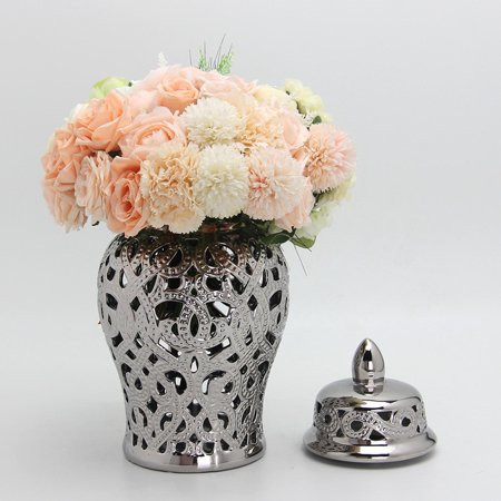 Retro Style Ceramic Ginger Jar Carved Lattice Temple Jar Display Vase Ornaments Storage Decor for Ho | Walmart (US)