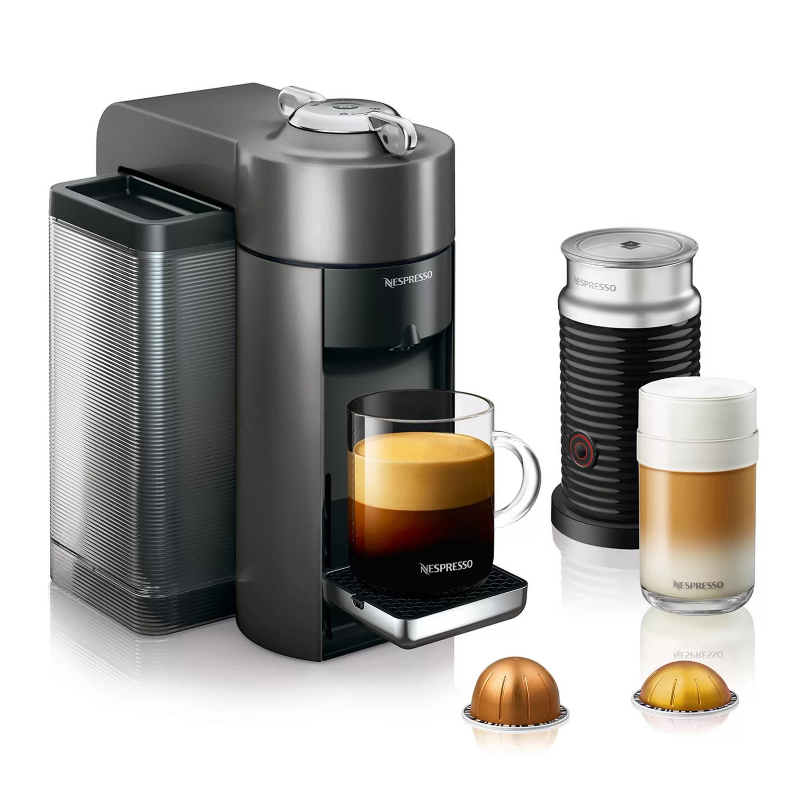 Nespresso Vertuo Coffee & Espresso Machine with Aeroccino Milk Frother by Delonghi, Grey | Kohl's