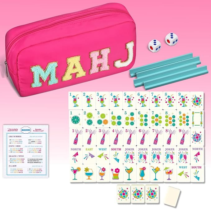 Soulchen Mini American Mahjong Tile Set Include 160 0.8 Inch Mahjong Tiles 2 Dice 4 Wooden Rulers... | Amazon (US)