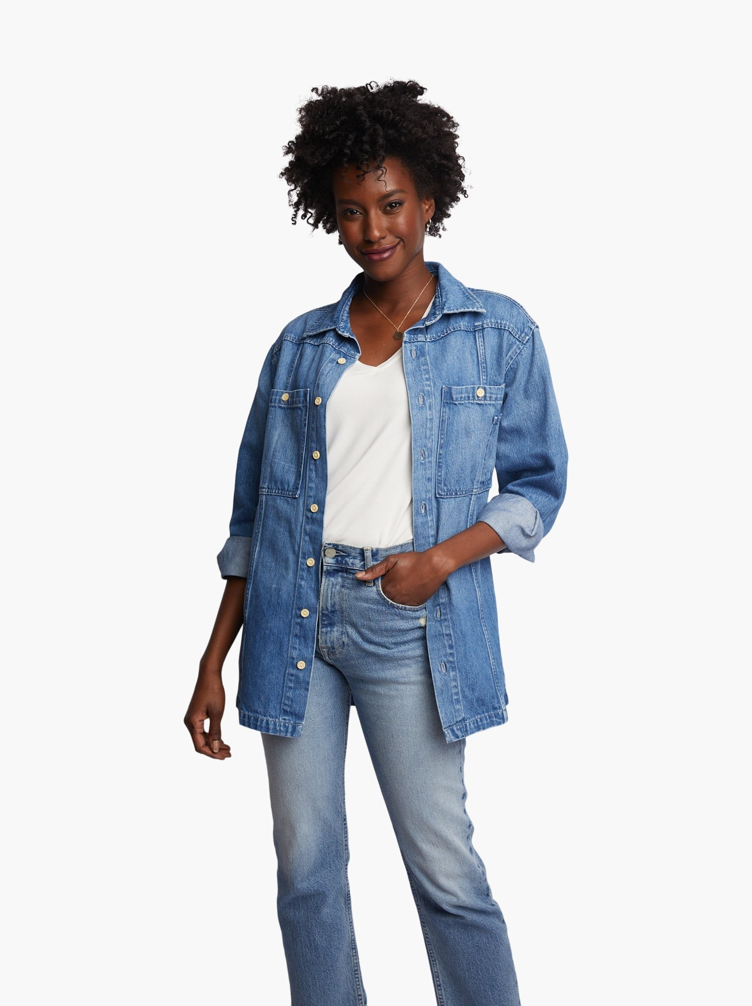 Joan Denim Shacket | ABLE