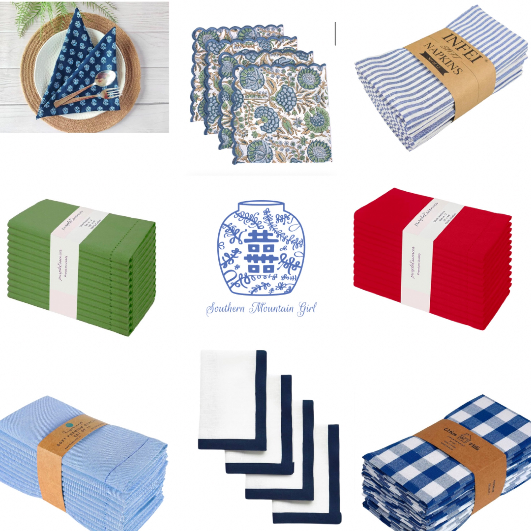 There are some of my favorite Amazon napkins. I have too many sets to count. These are all great quality and wash and wear well.  Amazon Home  Christmas decor.  Christmas table top  

#LTKGiftGuide #LTKParties #LTKHome