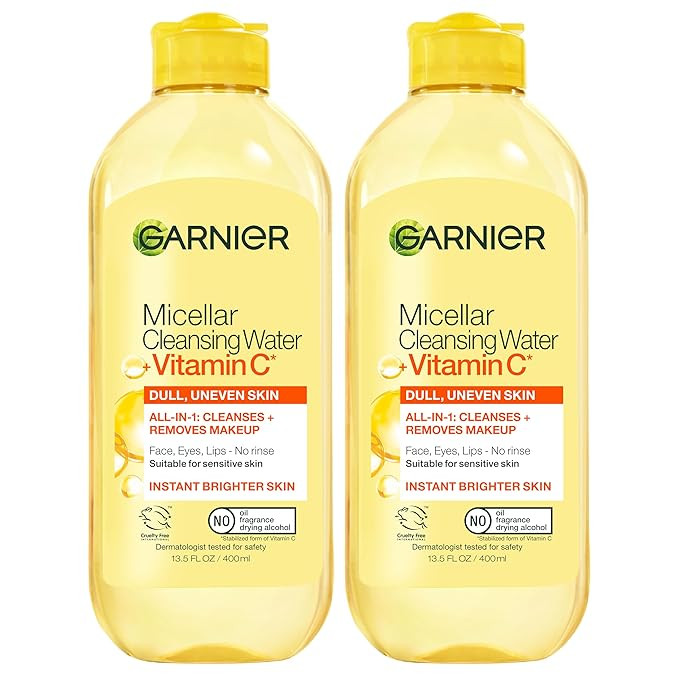 Garnier Micellar Water with Vitamin C, Facial Cleanser & Makeup Remover, Brightening & Hydrating,... | Amazon (US)