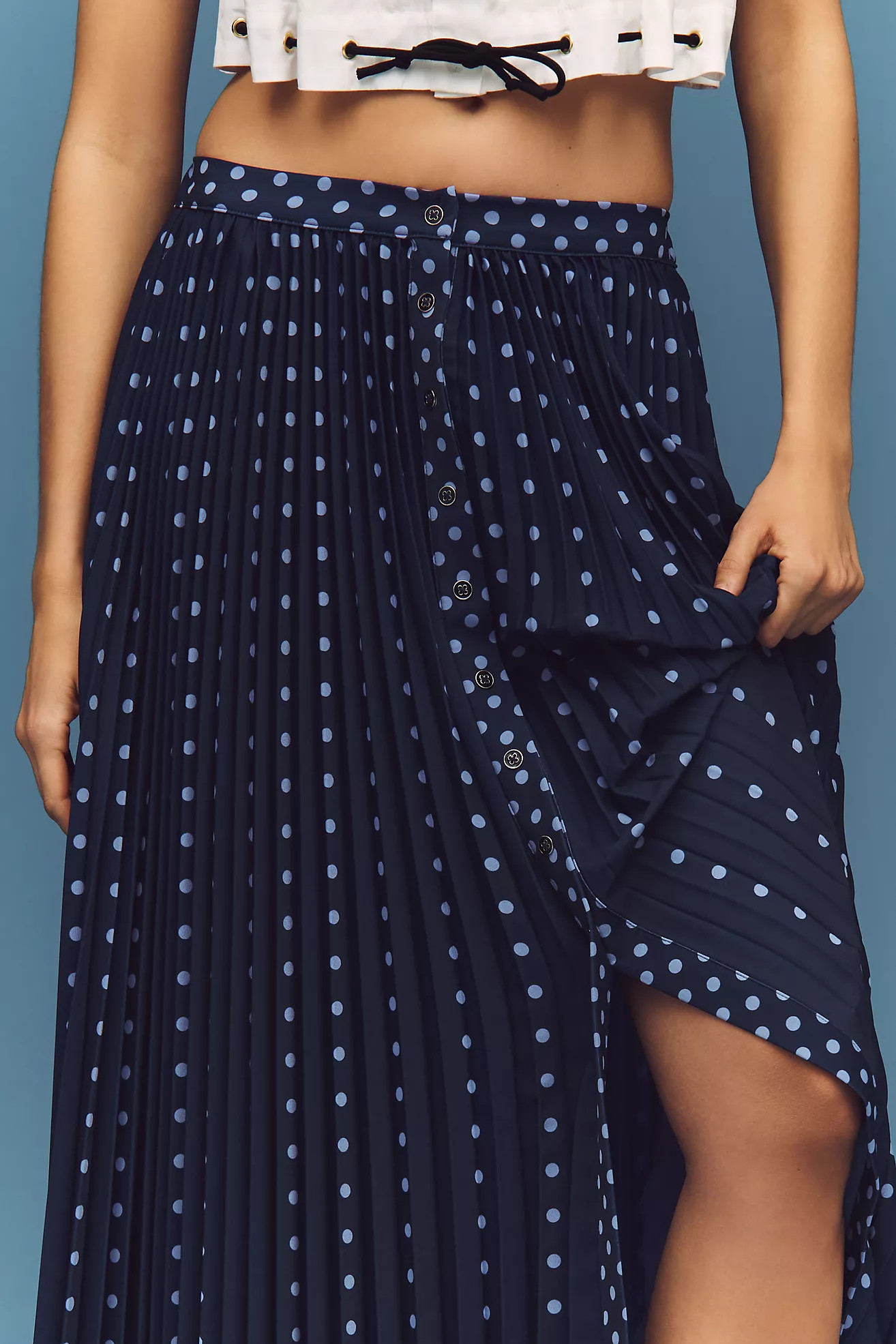 Maeve Pleated Button-Front Maxi Skirt | Anthropologie (US)