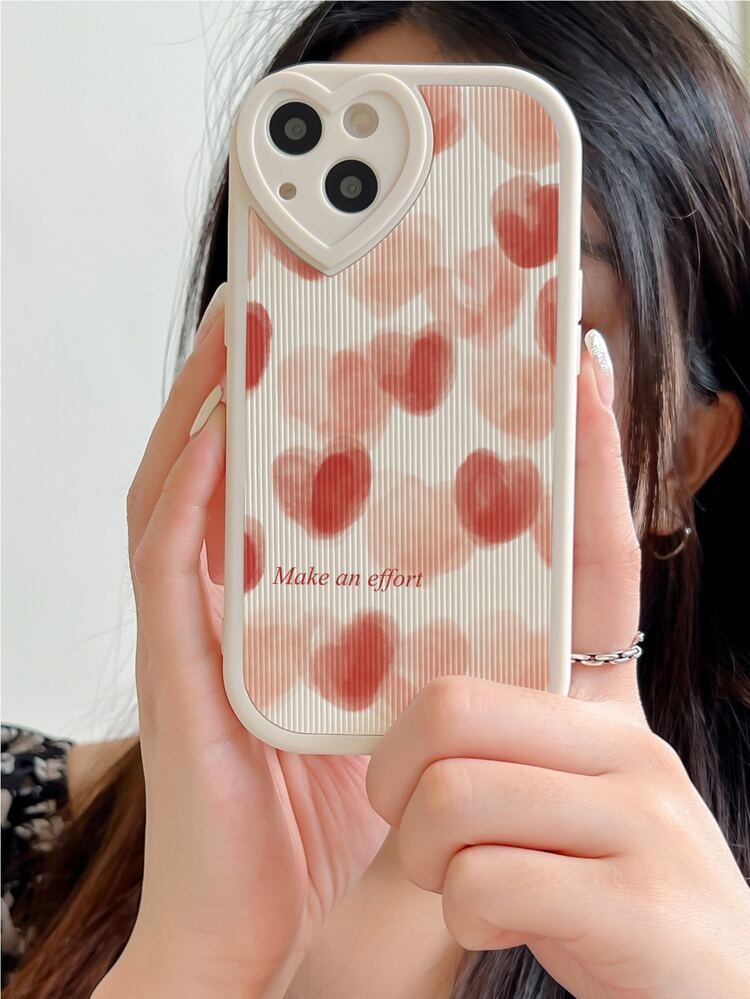 telefoonhoesje met hartpatroon | SHEIN