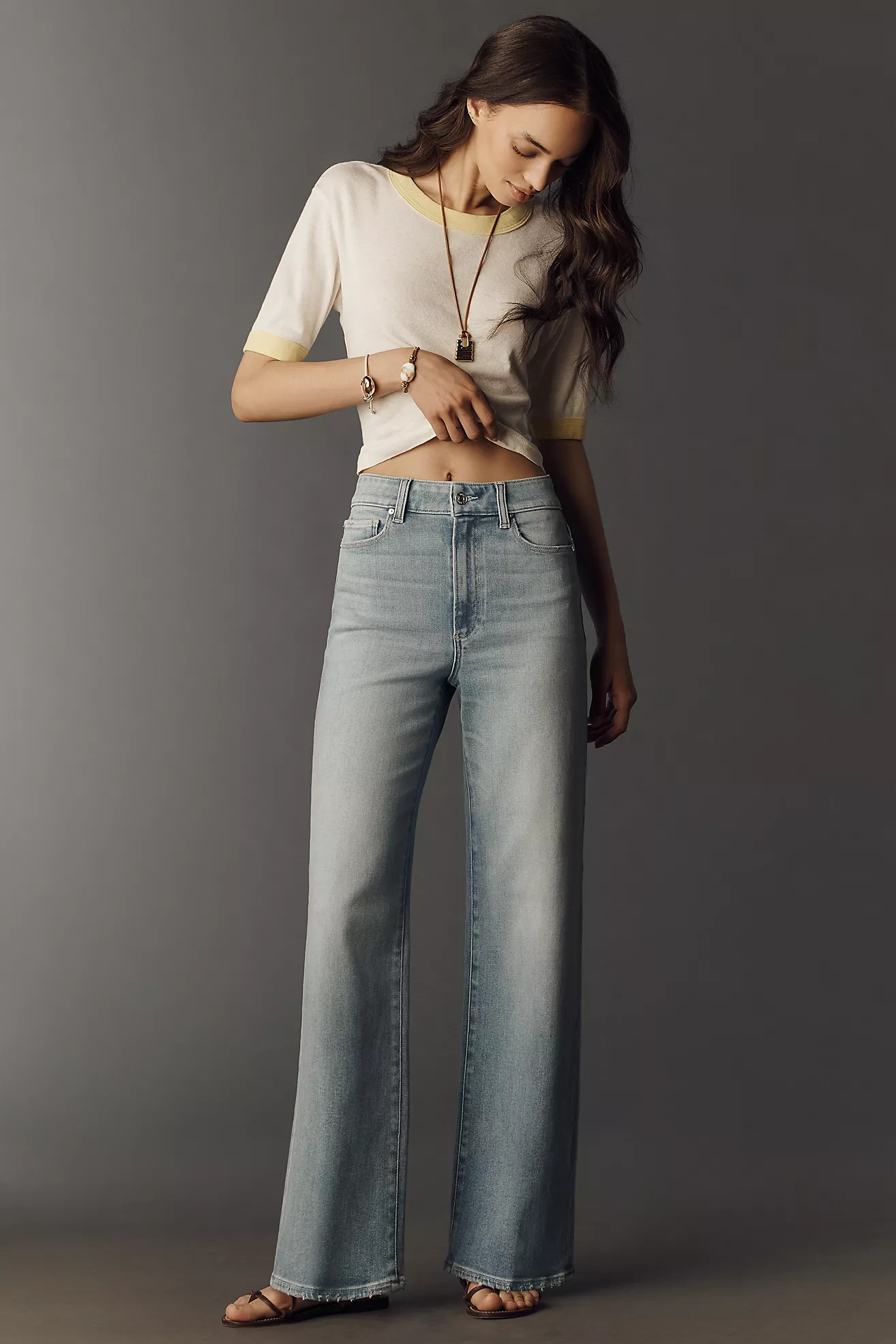 PAIGE Anessa 31" High Rise Wide Leg Jeans | Anthropologie (US)