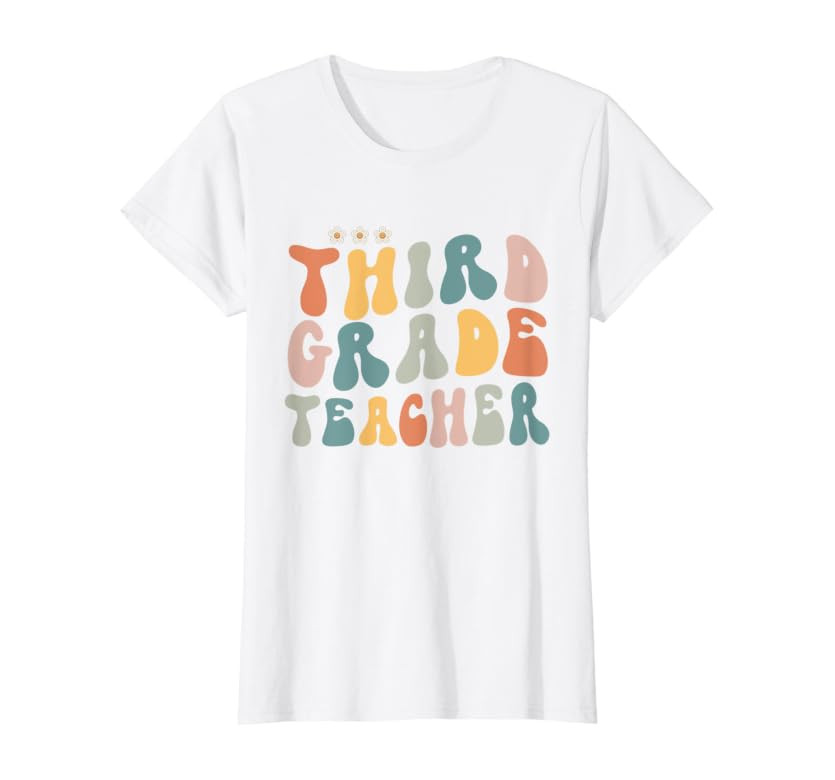 Retro Groovy Third Grade Teacher First Day Of Back To School T-Shirt | Amazon (US)