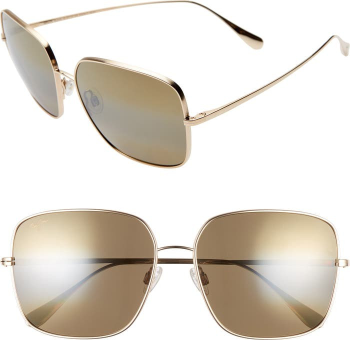 Triton 61mm PolarizedPlus2® Mirrored Square Sunglasses | Nordstrom