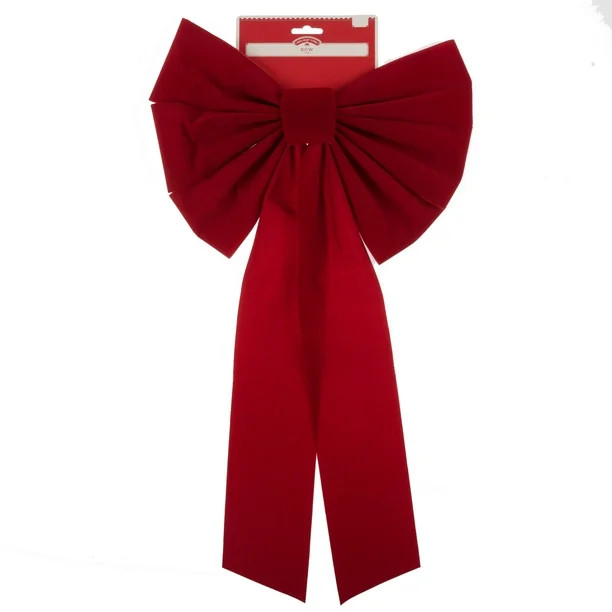 Holiday Time Bow, Solid Red Velvet, 23" | Walmart (US)