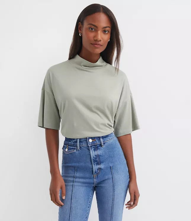 Mock Neck Modern Tee | LOFT