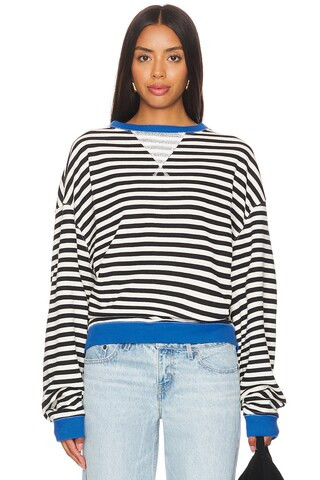 Free People x We The Free Classic Striped Crew in Black Combo from Revolve.com | Revolve Clothing (Global)