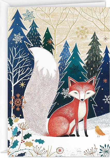 Hallmark UNICEF Boxed Christmas Cards, Folk Art Fox (12 Cards and 13 Envelopes) | Amazon (US)