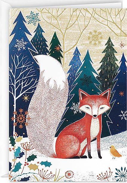 Hallmark UNICEF Boxed Christmas Cards, Folk Art Fox (12 Cards and 13 Envelopes) | Amazon (US)