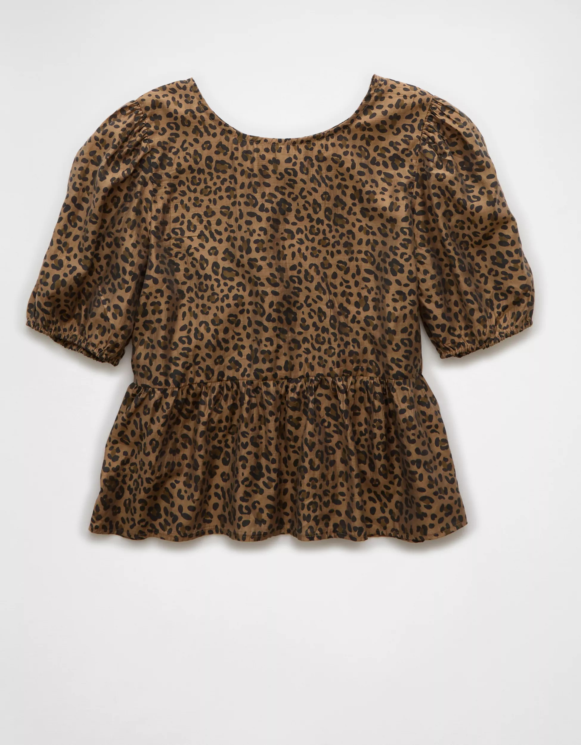 AE Puff-Sleeve Tie-Front Top | American Eagle Outfitters (US & CA)