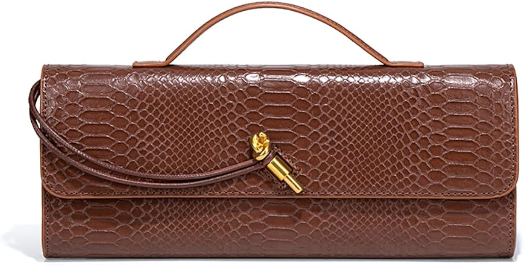 Womens Fashion Leather Clutch Bag Crocodile Print Evening Handbag Crossbody Tote Bag | Amazon (US)