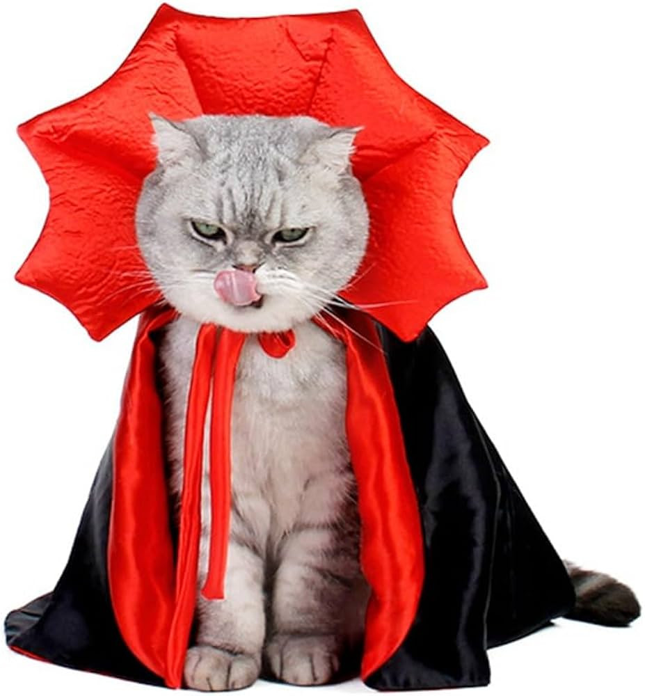 Dog Cat Vampire Cloak Costume, Pet Halloween Cape for Small Medium Dogs Cats Puppy | Amazon (US)