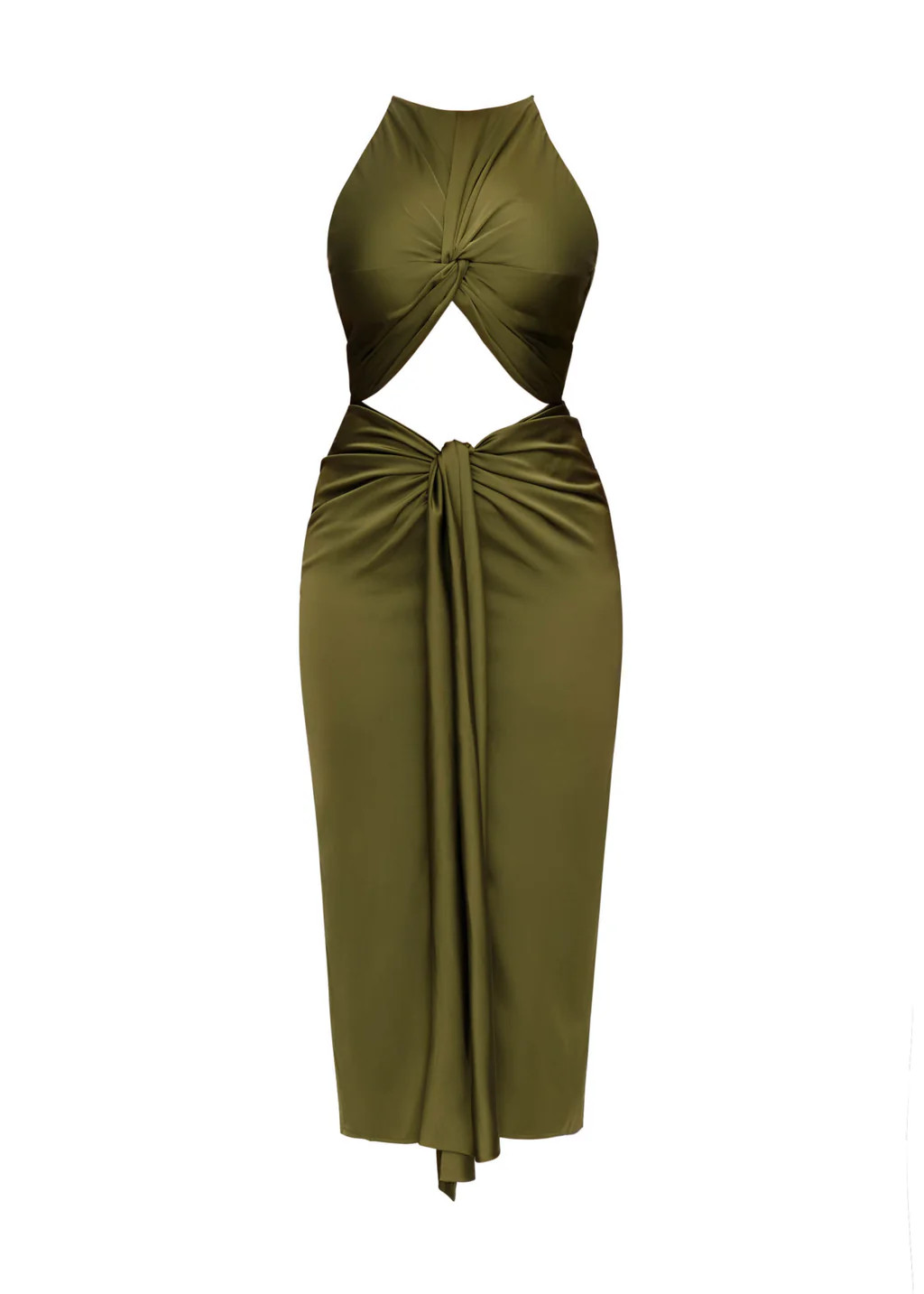 RENI MIDI DRESS - OLIVE | ANDREA IYAMAH