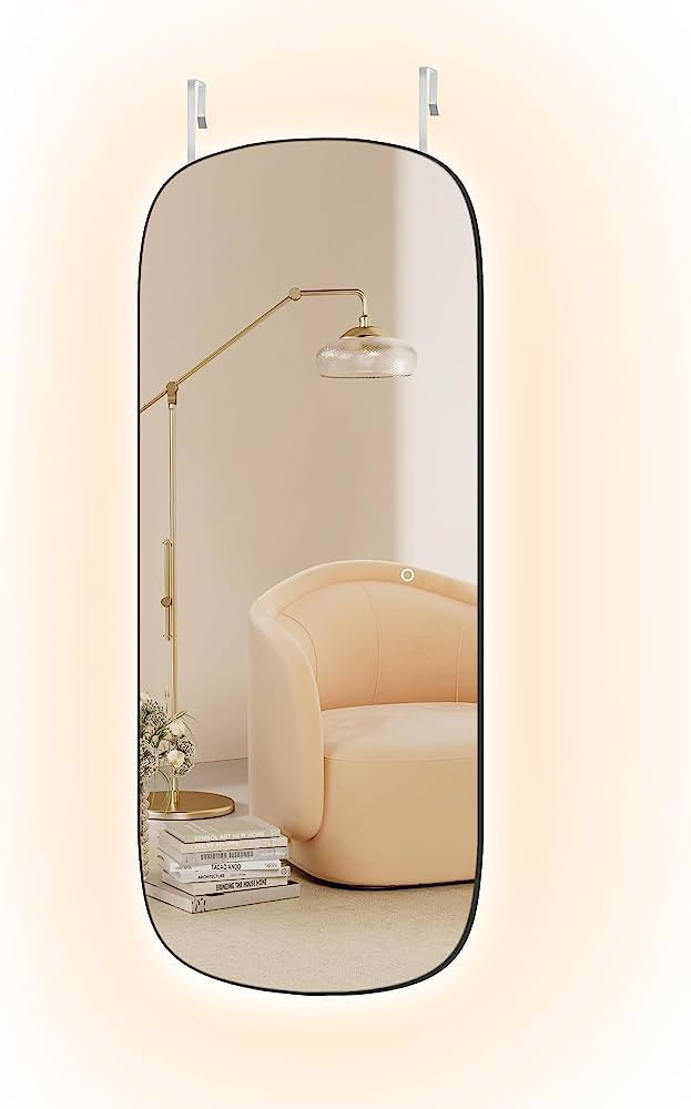 SONGMICS LED Mirror, Arched Wall Mirror Full Length, Mirror for Wall Door, Frameless Glass Mirror... | Amazon (US)