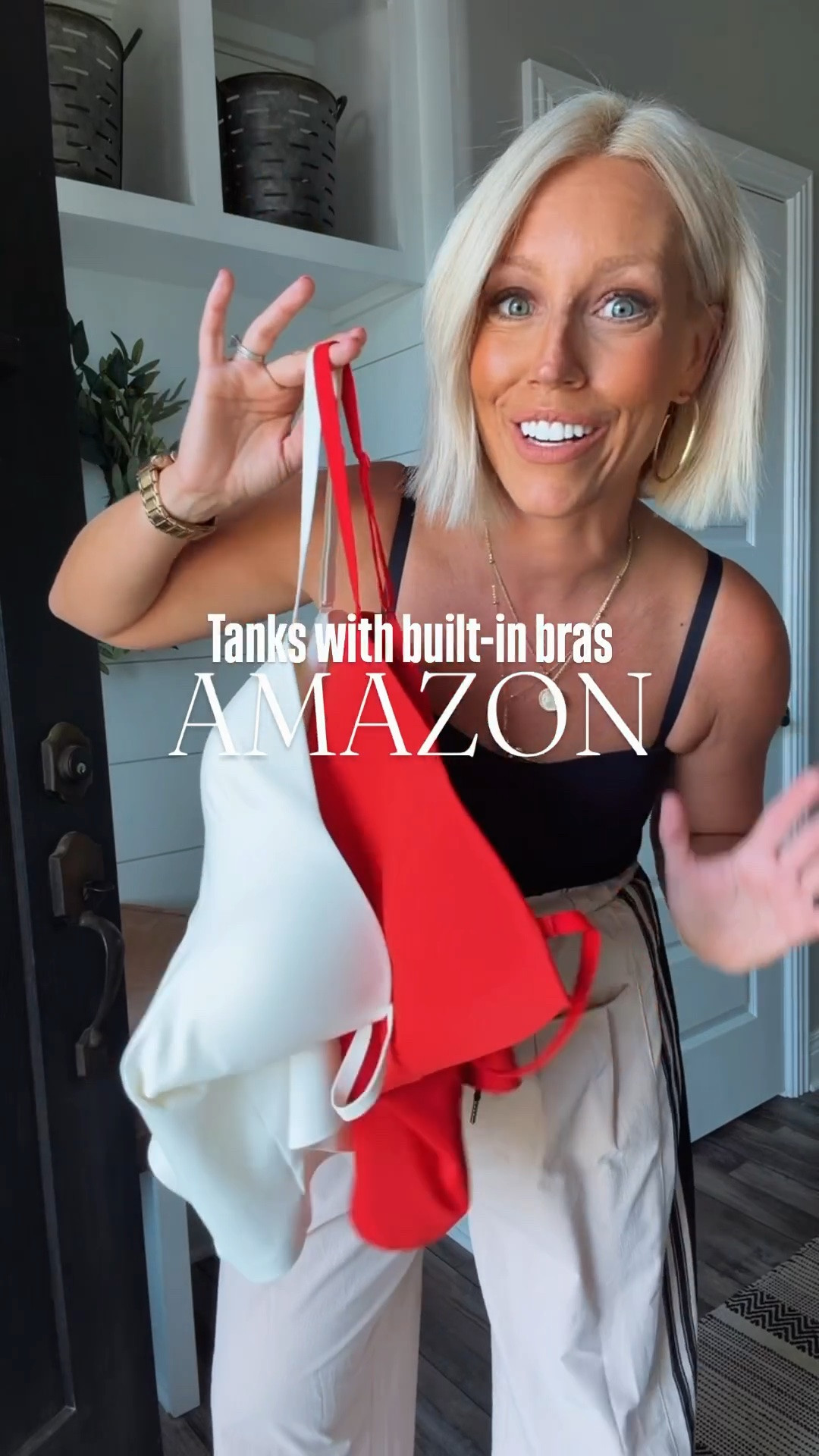 Stop scrolling… this might be the most comfortable tank you’ll wear all summer. 🤍✨

This seamless tank with a built-in bra is supportive, buttery soft, and has removable, adjustable straps so you can wear it your way. The perfect everyday basic for layering, running errands, or staying comfy without sacrificing style.
⬇️⬇️⬇️
Tanks size medium
Track pants and satin shorts medium
Denim pants small
Jacket medium 

If you’re looking for a comfortable tank top, built-in bra tank, wardrobe basics, Amazon fashion, or everyday outfit essentials, this one is a must-have!

#AmazonFinds #AmazonFashion #BuiltInBraTank #SeamlessTank #WardrobeEssentials #EverydayStyle #AffordableFashion #MomStyle #ComfyOutfits #SummerStyle

#LTKSaleAlert #LTKootd #LTKSeasonal